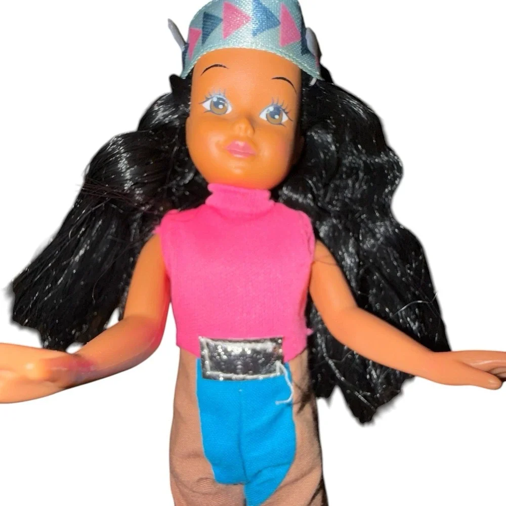 Rare‎ Vintage 1990 Kid Kore Doll 7.5 Native American Style Outfit Black Hair
